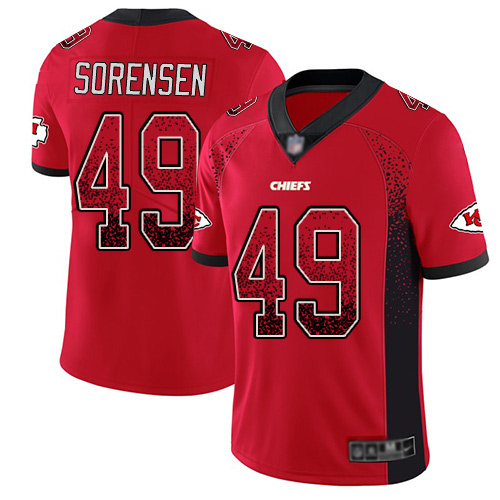 Men Kansas City Chiefs #49 Sorensen Daniel Limited Red Rush Drift Fashion Nike NFL Jersey->nfl t-shirts->Sports Accessory